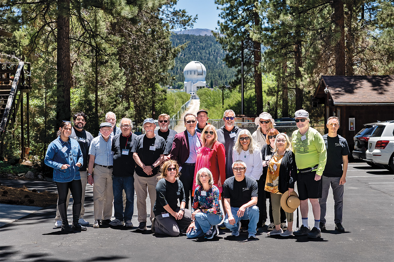 Alumni and Big Bear staff gather with Dr. Lim and First Lady Gina Lim at the Big Bear Obervatory